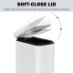 5L Rectangular Compact Bin Steel Body Removable Bucket Quiet-Close Lid w/ Pedal Lid Rubbish Trash Can Home Office Bedroom Bathro