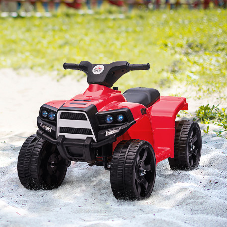 6V Kids Electric Ride on Car All Terrain Vehicle Toy Quad Bike With Headlights for Toddlers 18-36 months Red