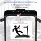 Folding Treadmill, 1.85HP Installation-Free Walking Jogging Running Machine, 12KM/H with 12 Pre-Programs and LED Display for Hom