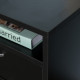 60cm Filing Cabinet with Drawer, Open Shelf, Metal Handles and 4 Wheels, Office Home Organiser Mobile Printer, Black