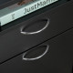 60cm Filing Cabinet with Drawer, Open Shelf, Metal Handles and 4 Wheels, Office Home Organiser Mobile Printer, Black