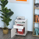 60cm Filing Cabinet with Drawer, Open Shelf, Metal Handles and 4 Wheels, Office Home Organiser Mobile Printer, White