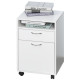 60cm Filing Cabinet with Drawer, Open Shelf, Metal Handles and 4 Wheels, Office Home Organiser Mobile Printer, White