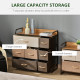 Chest of Drawers with 7 Foldable Drawers, 3-Tier Fabric Bedroom Dresser, Clothes Storage Unit for Bedroom, Living Room, Multi-Co