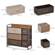 Chest of Drawers with 7 Foldable Drawers, 3-Tier Fabric Bedroom Dresser, Clothes Storage Unit for Bedroom, Living Room, Multi-Co
