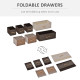 Chest of Drawers with 7 Foldable Drawers, 3-Tier Fabric Bedroom Dresser, Clothes Storage Unit for Bedroom, Living Room, Multi-Co