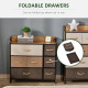 Chest of Drawers with 7 Foldable Drawers, 3-Tier Fabric Bedroom Dresser, Clothes Storage Unit for Bedroom, Living Room, Multi-Co