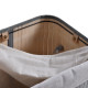 70L Natural Wood Laundry Basket A Compartment w/Flip Lid Removable Lining Handles Board Base Foldable Durable Water-Resistant Di