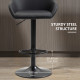 Bar Stools Set of 2, Height Adjustable Swivel Barstools, PU Leather Kitchen Stools with Backs, Armrests and Footrest for Home, C