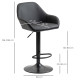 Bar Stools Set of 2, Height Adjustable Swivel Barstools, PU Leather Kitchen Stools with Backs, Armrests and Footrest for Home, C