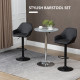 Bar Stools Set of 2, Height Adjustable Swivel Barstools, PU Leather Kitchen Stools with Backs, Armrests and Footrest for Home, C