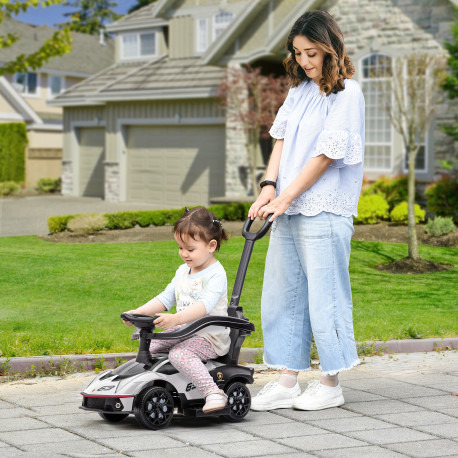 AIYAPLAY Licensed 2 in 1 Baby Ride on Push Car Toddler Push Along Car with Parent Handle Sliding Car with Horn Steering Wheel NO