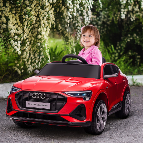 Audi E-tron Licensed 12V Kids' Electric Ride on, Electric Car for Kids, with Parental Remote, Music Lights MP3, Suspension Wheel