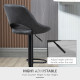 Bar Stools Set of 2, Swivel Counter Height Barstools with Back, Adjustable PU Leather Bar Chairs, Modern Armless Kitchen Island 
