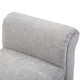 Bed End Bench, Window Seat, Linen Chaise Lounge Sofa with Arm and Wooden Legs for Bedroom, Living Room, Grey