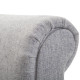 Bed End Bench, Window Seat, Linen Chaise Lounge Sofa with Arm and Wooden Legs for Bedroom, Living Room, Grey