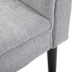 Bed End Bench, Window Seat, Linen Chaise Lounge Sofa with Arm and Wooden Legs for Bedroom, Living Room, Grey