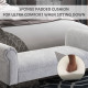Bed End Bench, Window Seat, Linen Chaise Lounge Sofa with Arm and Wooden Legs for Bedroom, Living Room, Grey