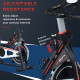 Exercise Bike, Indoor Cycling, with LCD Display, Heart Rate, Sensor - Black