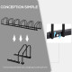 Bike Stand Parking Rack Floor or Wall Mount Bicycle Cycle Storage Locking Stand 179L x 33W x 27H (6 Racks, Black)