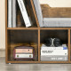 Bookcase Storage Shelf with Cushioned Reading Seat, Cube Bookshelf Organizer for Bedroom Living Room, Rustic Brown