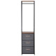 Coat Rack with 3 Drawers Storage Rack with Steel Frame for Bedroom Hallway Home Furniture Grey