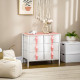 Chest of Drawers, Cloth Organizer Unit with 6 Fabric Drawers, Metal Frame and Wooden Top, Storage Cabinet for Kids Room, Living 