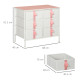 Chest of Drawers, Cloth Organizer Unit with 6 Fabric Drawers, Metal Frame and Wooden Top, Storage Cabinet for Kids Room, Living 
