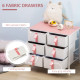 Chest of Drawers, Cloth Organizer Unit with 6 Fabric Drawers, Metal Frame and Wooden Top, Storage Cabinet for Kids Room, Living 