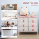 Chest of Drawers, Cloth Organizer Unit with 6 Fabric Drawers, Metal Frame and Wooden Top, Storage Cabinet for Kids Room, Living 