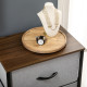 Fabric Chest of Drawers, Storage Drawers, Industrial Bedroom Dresser with 5 Fabric Drawers, Steel Frame and Wooden Top for Nurse