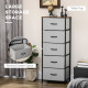 Fabric Chest of Drawers, Storage Drawers, Industrial Bedroom Dresser with 5 Fabric Drawers, Steel Frame and Wooden Top for Nurse