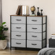 Fabric Chest of Drawers, Storage Drawers, Industrial Bedroom Dresser with 8 Fabric Drawers, Steel Frame and Wooden Top for Nurse