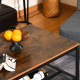 Coffee Table Industrial Side Table Living Room Table with Storage Shelf and Metal Frame for Home Office, 106L x 60W x 45Hcm