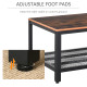 Coffee Table Industrial Side Table Living Room Table with Storage Shelf and Metal Frame for Home Office, 106L x 60W x 45Hcm