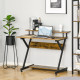 Industrial Computer Desk with Monitor Stand, 100 x 60cm Compact Desk for Small Spaces, Home Office Desk, Rustic Brown