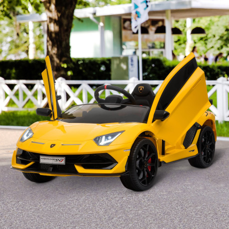 Lamborghini Aventador Licensed 12V Kids Electric Ride On Car Racing Car Toy with Parental Remote Control Battery-powered 2 Motor
