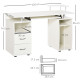 Computer Desk Office PC Table Workstation with Keyboard Tray, CPU Shelf, Drawers, Sliding Scanner Shelf, White