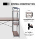 Computer Desk with Storage Shelves on Left or Right, Industrial Reversible Writing Desk for Home Office, Study, Easy Assembly, 1