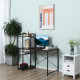 Reversible Computer Desk with Storage Shelves on Left or Right, Industrial Reversible Writing Desk for Home Office, Study, Easy 