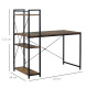 Reversible Computer Desk with Storage Shelves on Left or Right, Industrial Reversible Writing Desk for Home Office, Study, Easy 