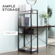 Reversible Computer Desk with Storage Shelves on Left or Right, Industrial Reversible Writing Desk for Home Office, Study, Easy 