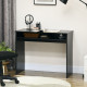 Modern Computer Desk, Home Office Table, Small Writing Desk with Storage Shelf, 90 x 50cm, Black Wood Grain