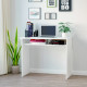 Modern Computer Desk, Home Office Table, Small Writing Desk with Storage Shelf, 90 x 50cm, White Wood Grain