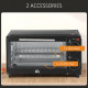 Mini Oven, 9L Countertop Electric Grill, Toaster Oven with Adjustable Temperature, Timer, Dishwasher Safe Baking Tray and Wire R