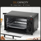 Mini Oven, 9L Countertop Electric Grill, Toaster Oven with Adjustable Temperature, Timer, Dishwasher Safe Baking Tray and Wire R