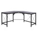 L-Shaped Corner Desk, Computer Desk for Home Office, Space-Saving Study Workstation, Easy to Assemble, 150 x 150 x 76cm, Black