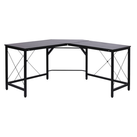 L-Shaped Corner Desk, Computer Desk for Home Office, Space-Saving Study Workstation, Easy to Assemble, 150 x 150 x 76cm, Black