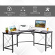 L-Shaped Corner Desk, Computer Desk for Home Office, Space-Saving Study Workstation, Easy to Assemble, 150 x 150 x 76cm, Black