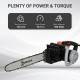 DURHAND 1600W Electric Chainsaw with Double Brake, Tool-Free Chain Tensioning and 40cm Guide Bar and Chain, Power Saw to Cut Woo